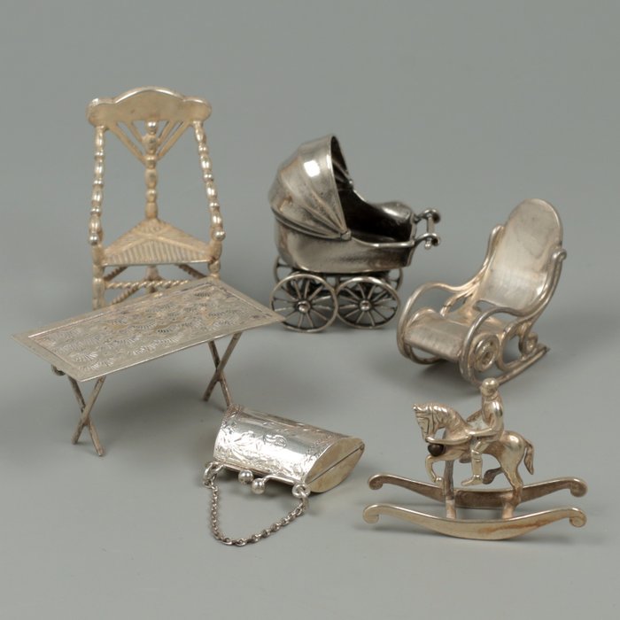 NO RESERVE, o.a. J. Niekerk - Miniaturfigur  (6) - Silber
