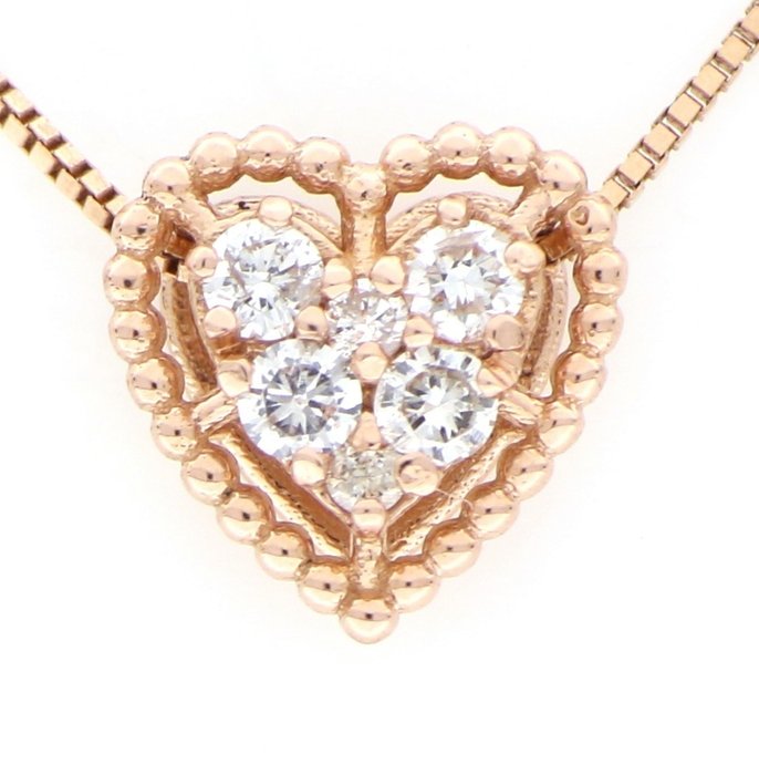 No Reserve Price - Necklace with pendant - 18 kt. Rose gold, NEW -  0.12 tw. Diamond  (Natural) 