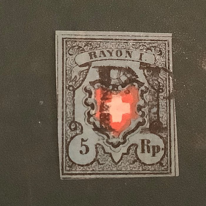 Ελβετία 1850 - Rayon I - πολυτέλεια - Zumstein 15 II