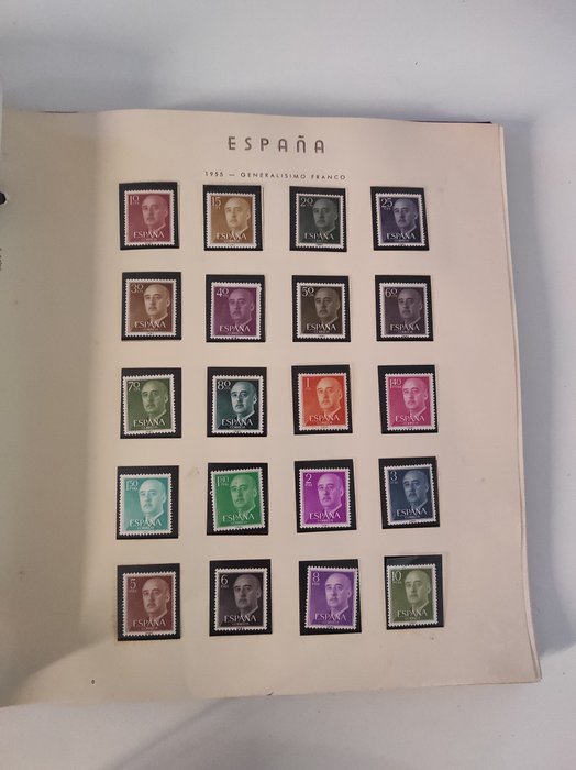 Spanyolország 1955/1964 - Album az 1955/1964-es évszámmal ellátott spanyol bélyeggyűjteménnyel, ÚJ, fix OLEGARIO címke nélkül - edifil