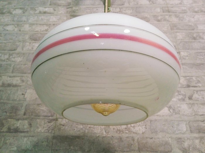 Függő lámpa - Vintage Space Age lámpa - Ötvözet, Üveg