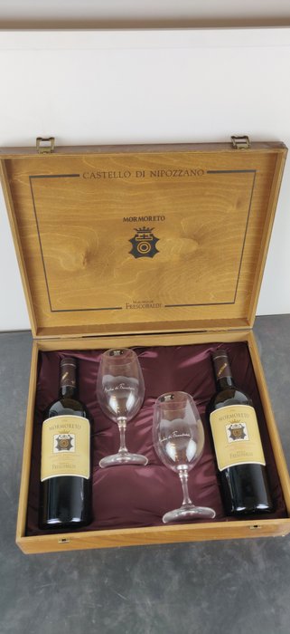 1996 Marchesi De Frescobaldi, Mormoreto + 2 Riedel Glasses - Toscana - 2 Flaska (0,75 l)