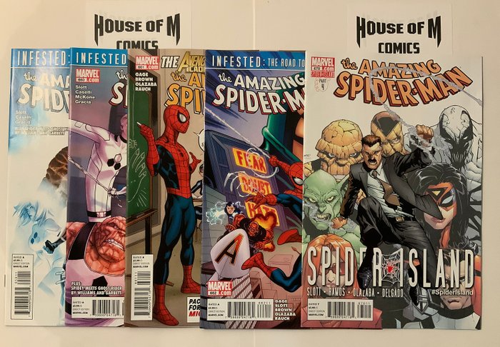 Amazing Spider-Man (1999 Series) # 659, 660, 661, 662 & 670 - Very High Grade! Spider-Island! - 5 Comic collection - Første utgave - 2011