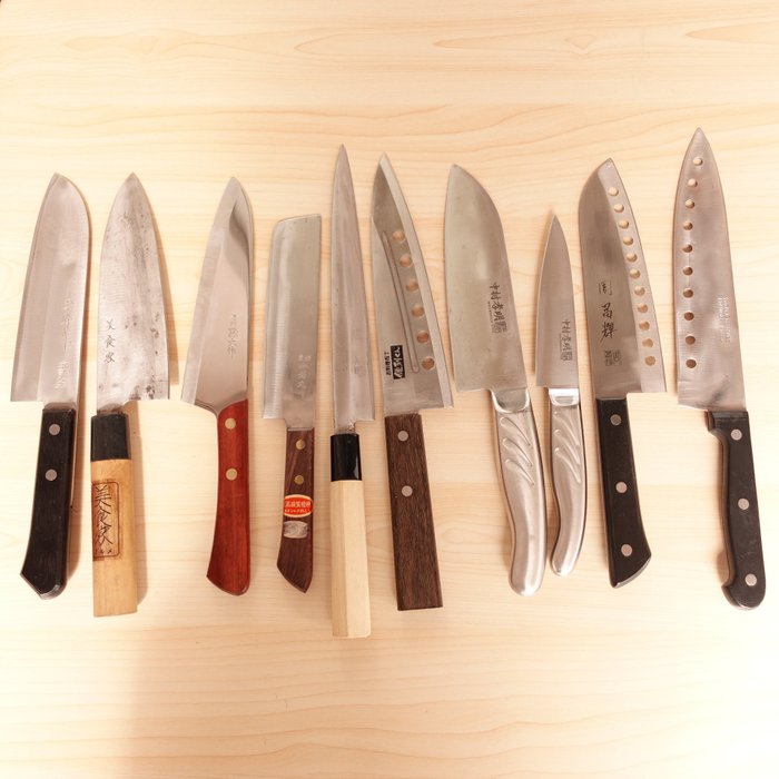Sharpened Japanese Vintage Knives - Küchenmesser - Kitchen knife set - Stahl, Stahl (rostfrei) - Japan