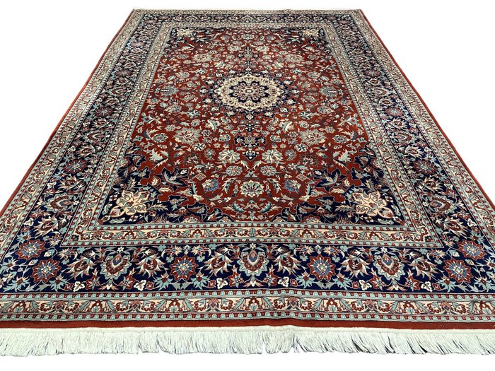 Orientteppich (Neu) - Isphahan 奖章软木羊毛配丝绸 - 地毯 - 380 cm - 250 cm