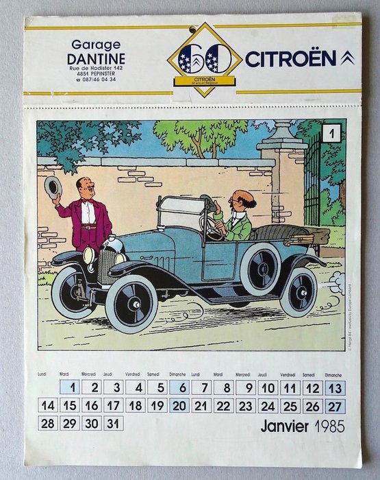 Tintin - 1 1985-ös Citroën naptár - 1985