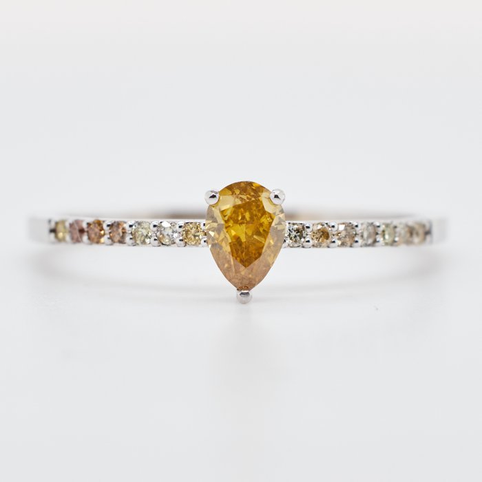 Utan reservationspris - Ring Vittguld Diamant  (Natural) 