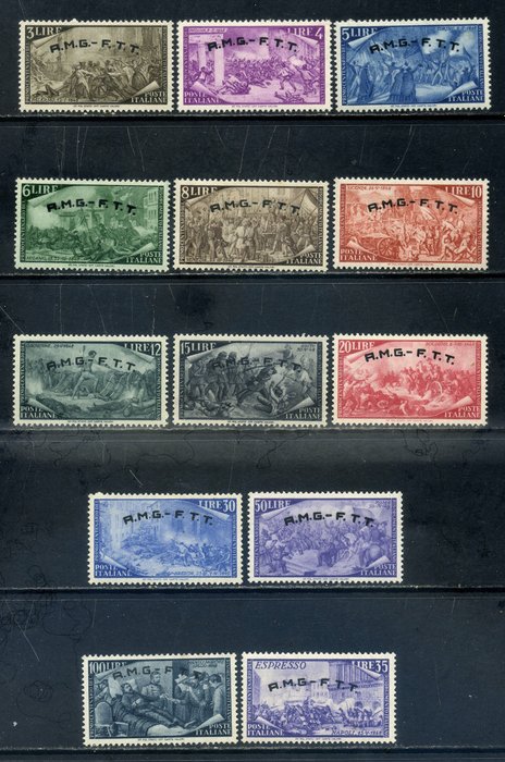 Triest - Zona A 1948/1949 - Cea mai importantă serie comemorativă a perioadei, 21 de valori de excelentă calitate