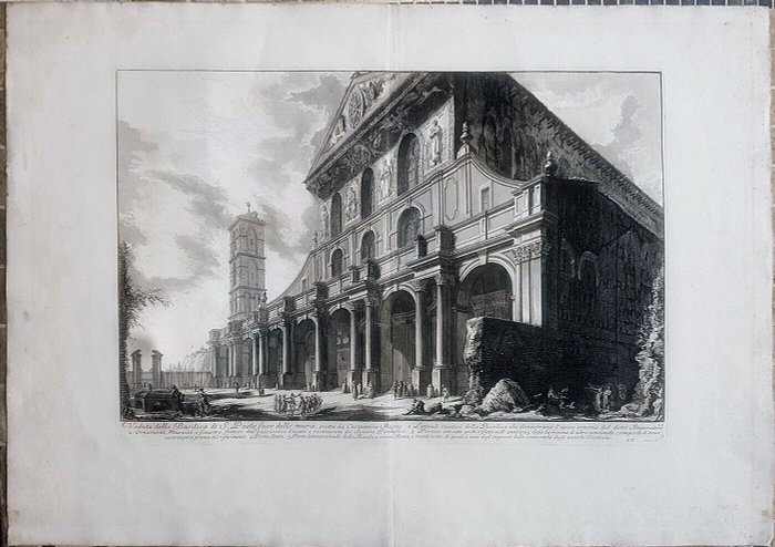 Európa, Térkép - Olaszország / Róma; Giovanni Battista Piranesi - Veduta della Basilica di San Paolo fuor delle Mura - 1721-1750