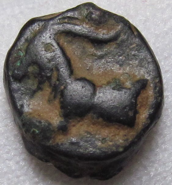 利西亚， 君主. AE10 under Perikles, circa 380-360 B.C. - tiny 10mm coin - forepart of goat & triskeles