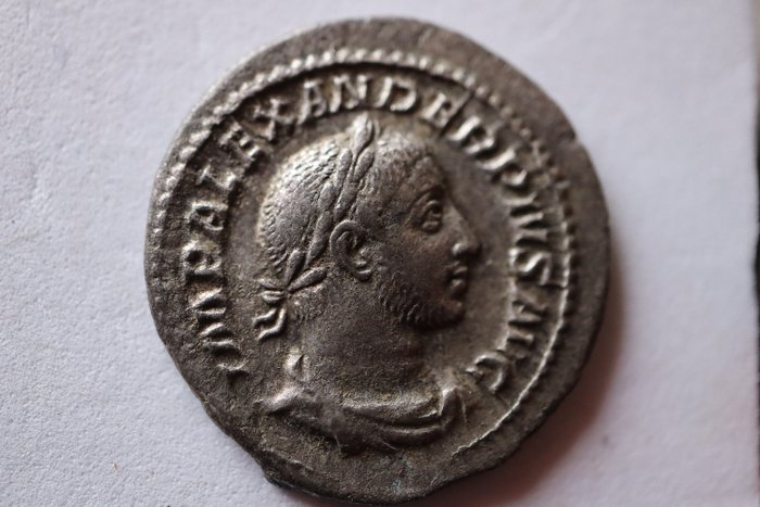 羅馬帝國. 亞歷山大·塞維魯斯 (AD 222-235). Denarius Rome - Sol  (沒有保留價)