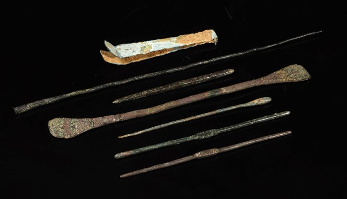 Αρχαία Ρωμαϊκή Σετ ιατρικών εργαλείων - 20.5 cm