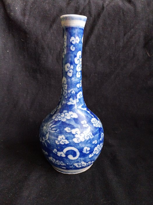 Vase - Porzellan - China - Bleu de Hue  (Ohne Mindestpreis)