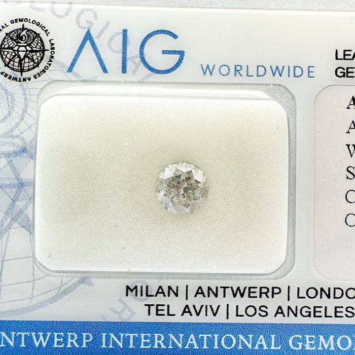 1 pcs Diamant - 0.50 ct - Rund - I - SI3, No Reserve Price!