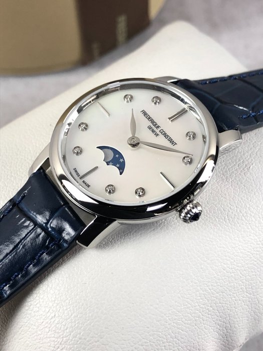 Frédérique Constant - Slimline Moonphase Mother of Pearl Diamonds - FC-206MPWD1S6 - Mujer - 2011 - actualidad