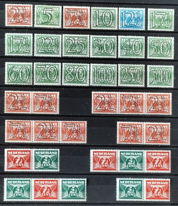 荷蘭 1940/1941 - 扭索飾紋和組合 - Nvph 356 - 373 + 356a-d + 379 a-d