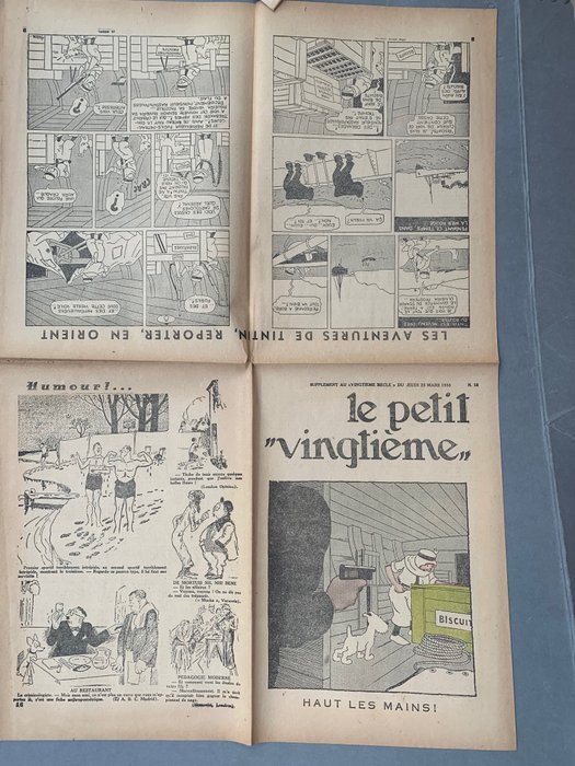 Petit Vingtième 12/1933 - Rare Fascicule Non Découpé- Grande feuille A1 pliée comme dans le journal - 1933
