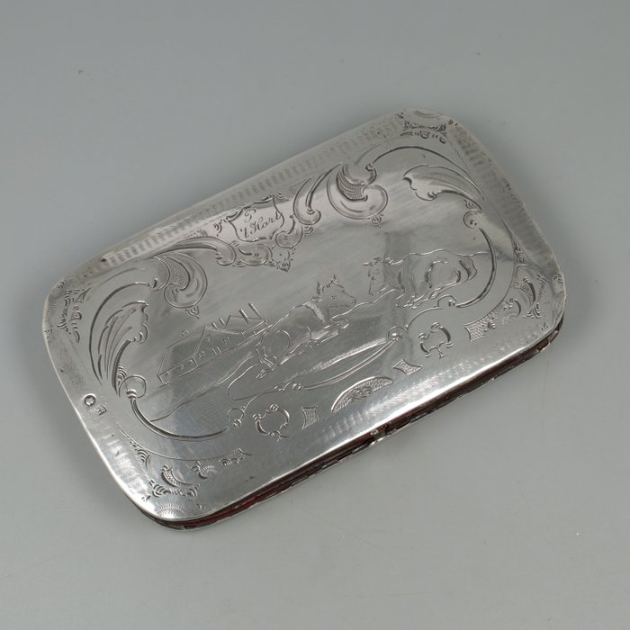 Willem de Pleijt 1858 - Biedermeier model *NO RESERVE* - 雪茄盒 - .833 銀