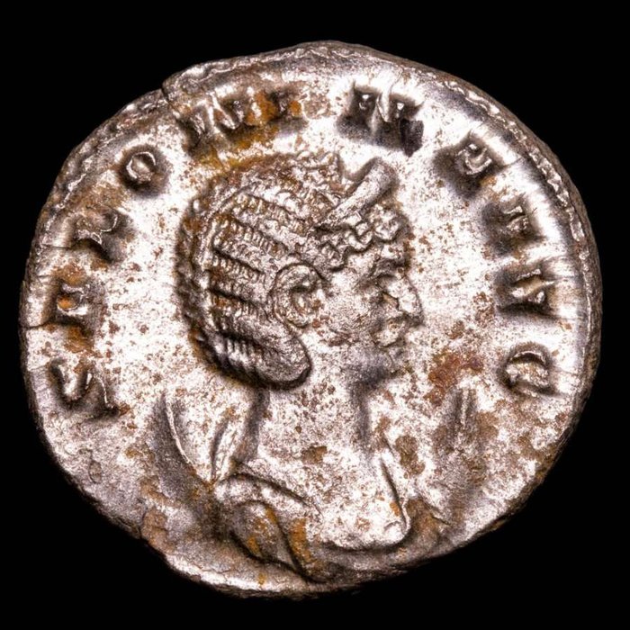 Rooman imperiumi. Salonina (Augusta, 254-268). Antoninianus Rome, AD 257-258.  PVDICITIA  (Ei pohjahintaa)