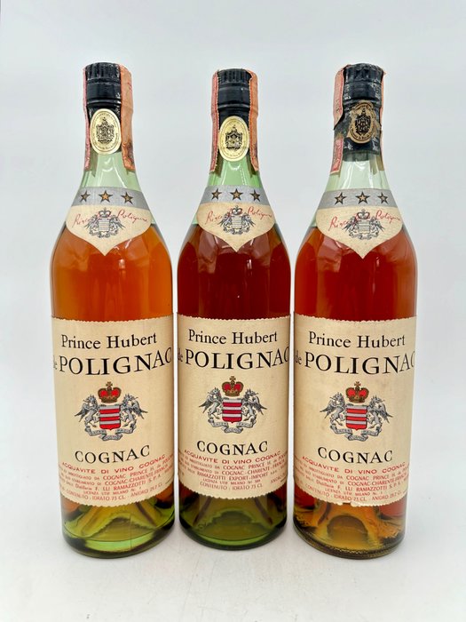 Prince Hubert de Polignac - Cognac 3 Stars  - b. 1960-tallet - 73 cl - 3 flasker