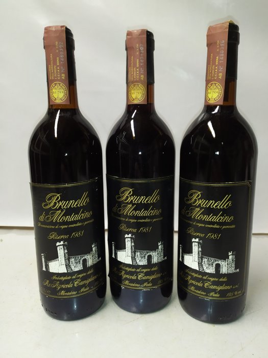 1981 Camigliano - Brunello di Montalcino Riserva - 3 Flasker  (0,75 l)