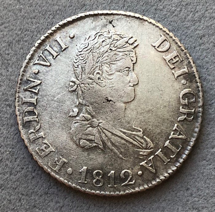 西班牙. Fernando VII (1813-1833). 2 Reales 1812 Cataluña SF  (沒有保留價)