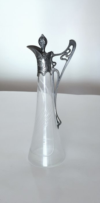 WMF / Geislingen - Karaff - art nouveau - Glas, Silverpläterad, Tenn