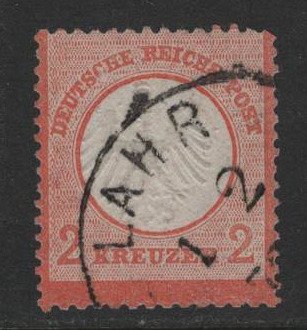 Imperio alemán 1872 - 2 coronas “pechera pequeña” en “rojo-naranja” - Michel 8