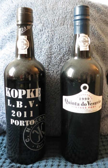 Port: 1999 Quinta do Vesuvio Vintage & 2011 Kopke Late Bottled Vintage - Douro - 2 Butelki (0,75l)