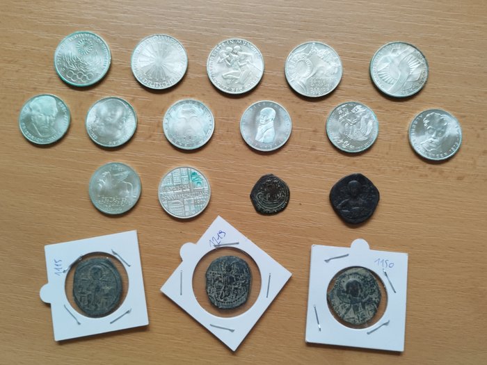 Mundo. Welt, Lot von 18 unterschiedlichen Silber,- Bronze- und Kupfermünzen (überwiegend Silber)  (Sin Precio de Reserva)