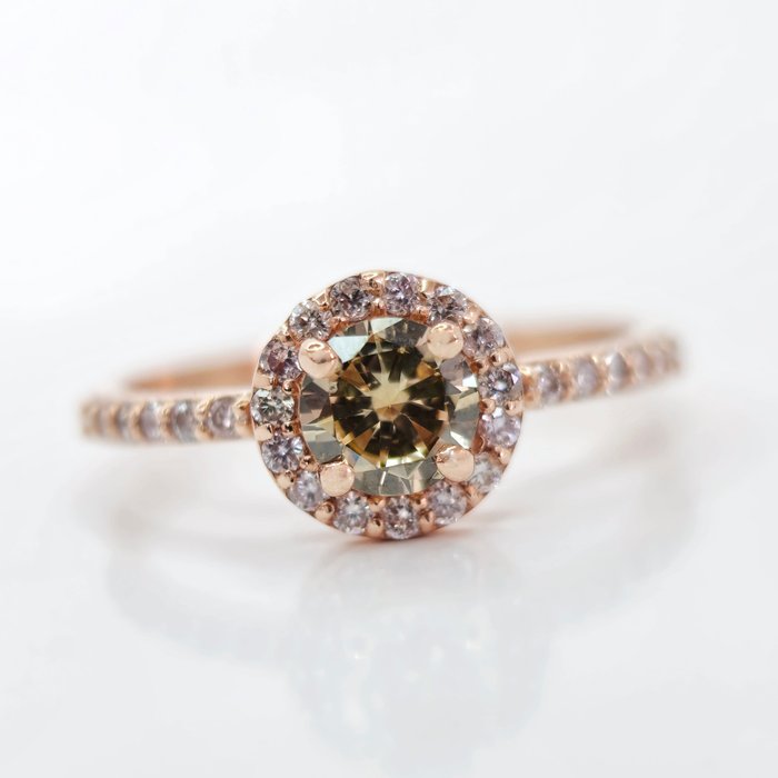 Ingen mindstepris - Ring - 14 karat Rosaguld Diamant  (Natur)