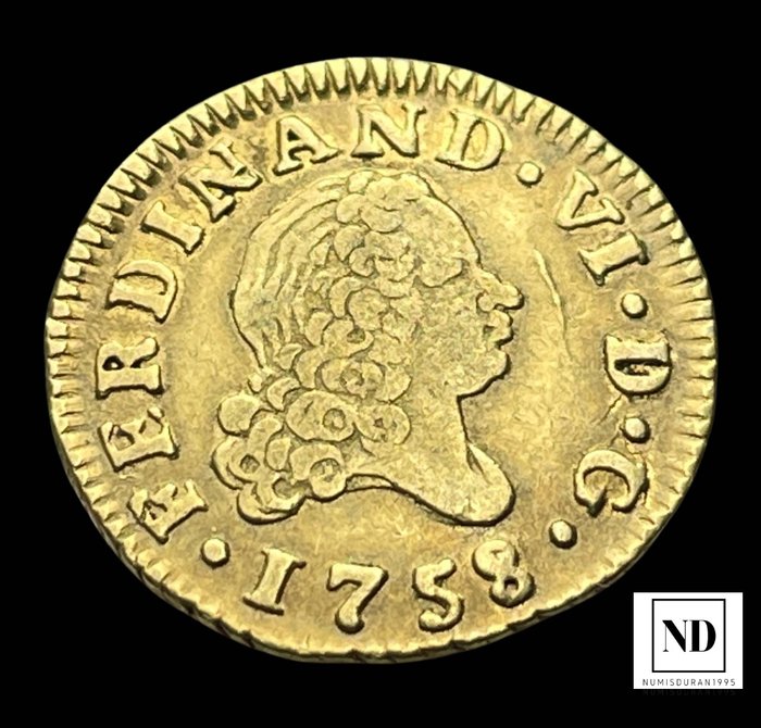 Spania. Fernando VI (1746-1759). 1/2 Escudo 1758 - Madrid JB