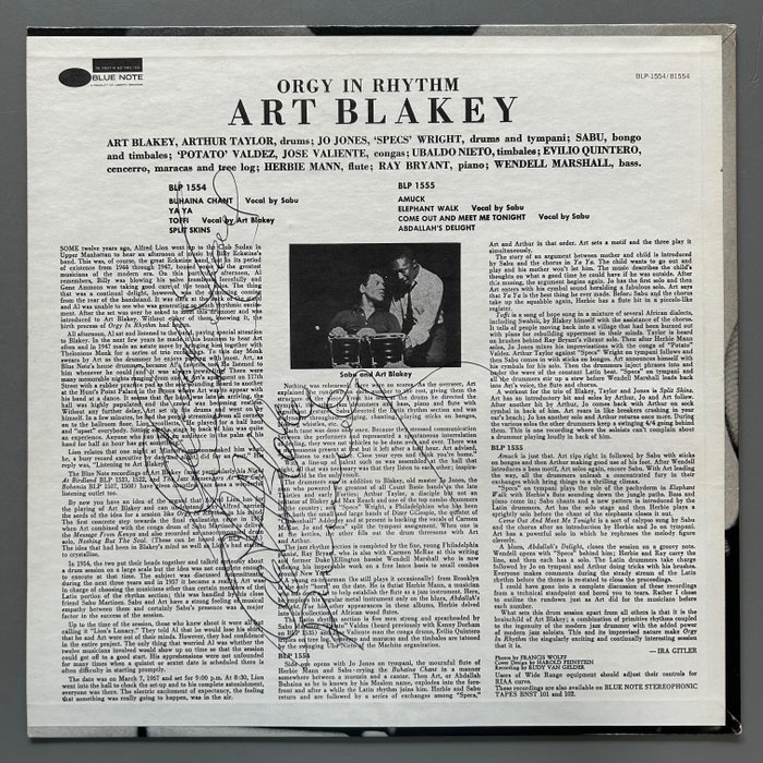 Art Blakey - Orgy In Rhythm (SIGNED by Art Blakey!!) - Yksittäinen vinyylilevy - 1975
