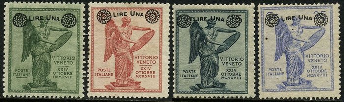 Königreich Italien 1924 - Vittoria überdruckt. Kompletter Satz mit 4 Werten - Sassone N. 158/161