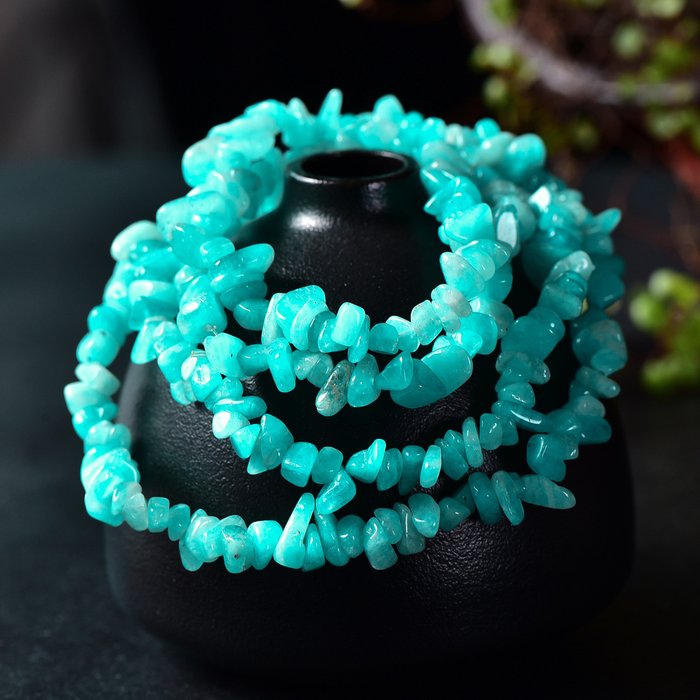 No Reserve Price - Natural Amazonite - Raw Beads Glistening in Ocean Blue Shades- 62.79 g