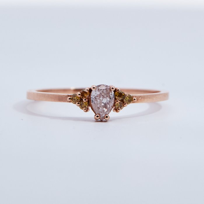 Nincs minimálár - Gyűrű Rózsaszín arany Gyémánt  (Természetes) 