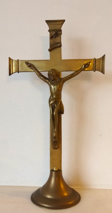 耶穌受難十字架像 - 铜鎏金 - 韓國