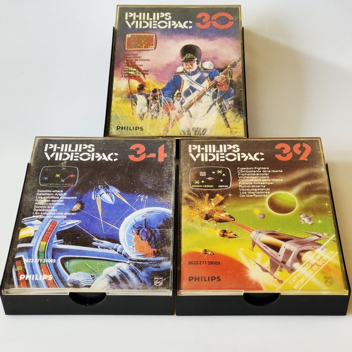 Philips - Videopac - Set of 3 cartridge games nr. 30 / 34 / 39 - Videojáték (3) - Eredeti dobozban