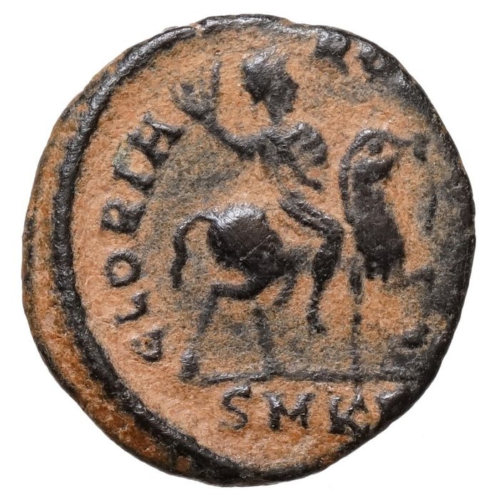 Empire romain. Théodose Ier (379-395 apr. J.-C.). Cyzicus, Kaiser zu Pferd  (Sans Prix de Réserve)