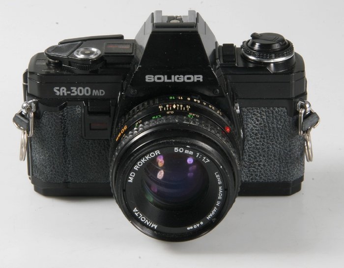 Soligor SA-300 MD + Rokkor 1.7/50mm | Yksilinssinen digitaalinen peiliheijastuskamera (SLR)