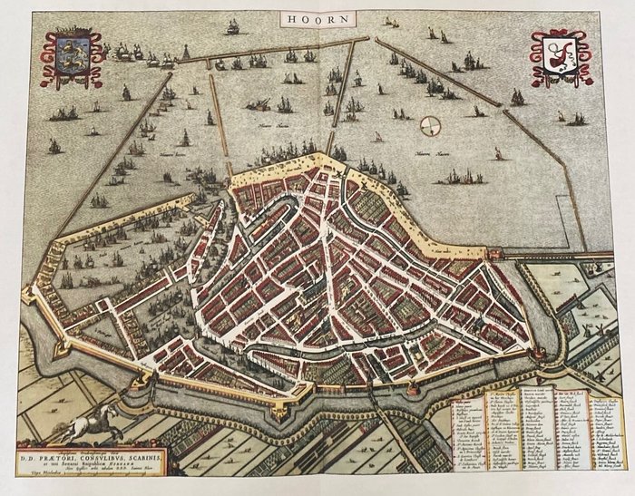 Niederlande, Stadtplan - Horn; Joan Blaeu - Beschryving van Hoorn - 1651-1660