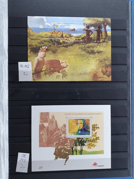 Portugal, Madeira en Azoren 1974/2018 - Samenstelling van zegels, blokken en postzegelboekjes in 3 stockboeken en een album