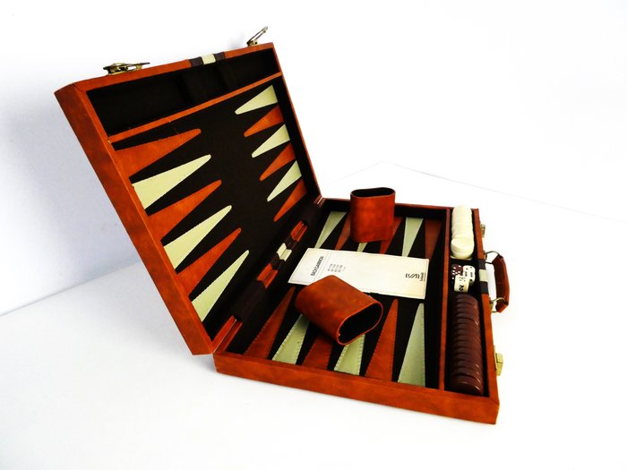 装饰饰品 - Schmidt - 一款紧凑完整的双陆棋游戏，装在手提箱里。 - 德国 