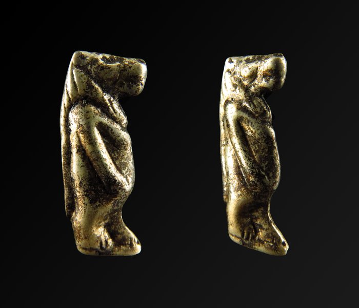 Starożytny Egipt Srebro amulet Taweret, hipopotamskiej bogini ciąży i macierzyństwa - 2.5 cm