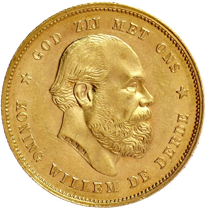 Niederlande. Willem III (1849-1890). 10 Gulden 1879 over 77
