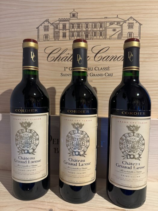 1990 Château Gruaud Larose - Saint-Julien 2ème Grand Cru Classé - 3 Bottles (0.75L)