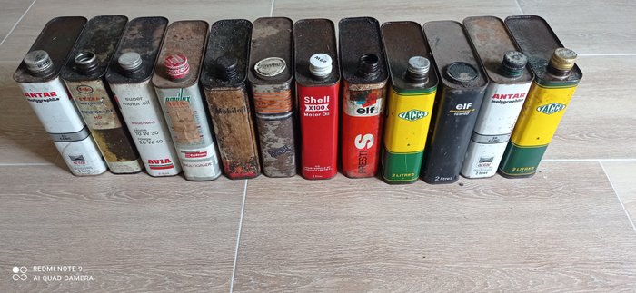 latas de óleo - Shell - Bidons d'huile ancien - 1960