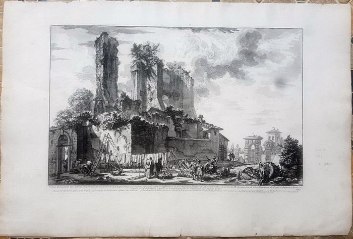 Europa, Hartă - Italia / Roma; Giovanni Battista Piranesi - Veduta dell'avanzo del Castello... (Piazza Vittorio - esquilino) - 1751-1760