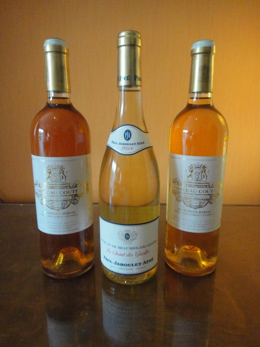 2010 x2 Château Coutet & 2018 Jaboulet Aîné Muscat "Le Chant des Griolles" Beaumes de Venise - Provenza, Sauternes - 3 Bottiglie (0,75 L)