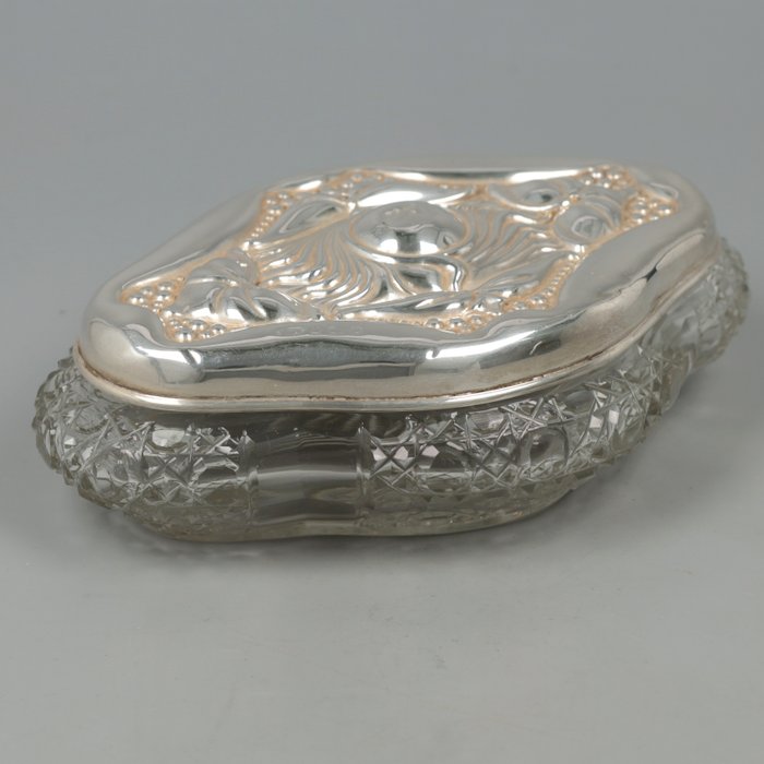 T. Wooley, Birmingham 1901 *NO RESERVE* - Kaptafeldoos - 盒 - .925 銀, 玻璃